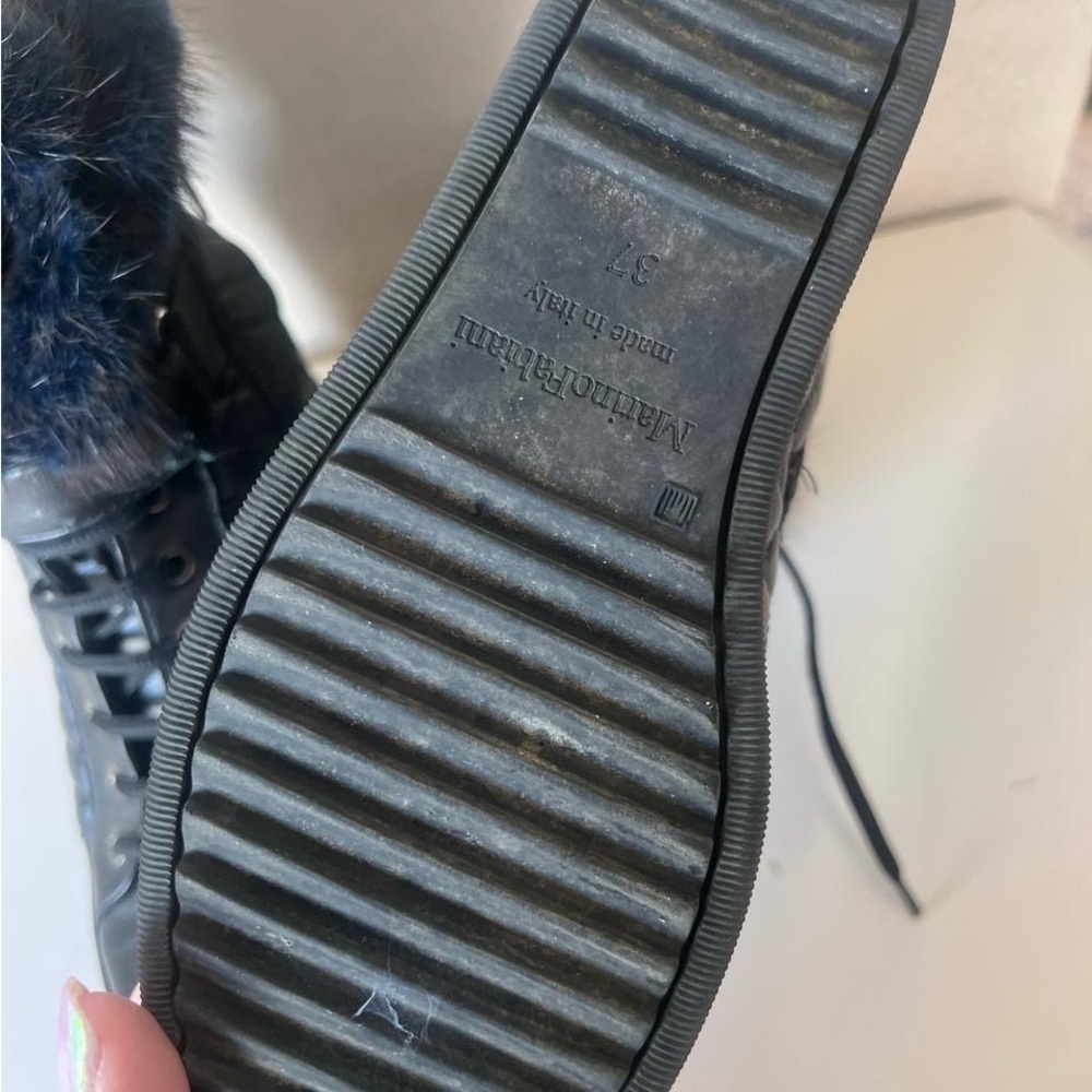 Made in Italy Marino Fabiani Black High-Top Sneakers with fur orthopedic heel - Picture 9 of 12